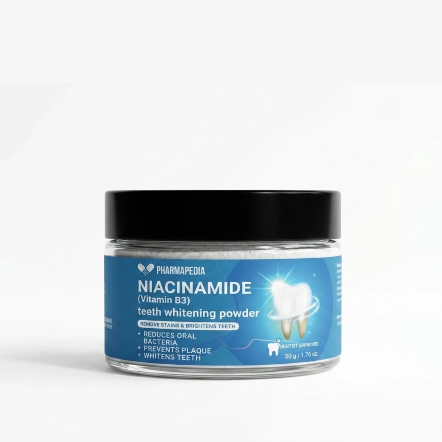 pharmapedia niacinamide teeth whitening powder – stain remover for sensitive teeth