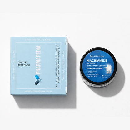 Pharmapedia Niacinamide Teeth Whitening Powder – Stain Remover for Sensitive Teeth